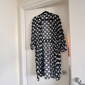 Polka dot casual dress XL midi button down